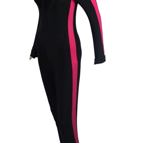 Lycra fullsuit dames Zwart roze